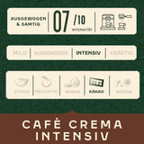 Jacobs Kaffeebohnen Café Crema Intense, intenzivní s Kakao- & Nussnote, geröstet v Brémách, Intensität 7/10, Kaffee ganze Bohnen, 1 kg