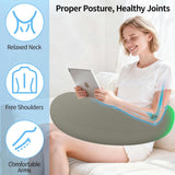 Polštář na čtení a herní polštář, přenosný nafukovací polštář na čtení s úložným vakem, ergonomický háčkovaný polštář na čtení, hraní, háčkování a práci