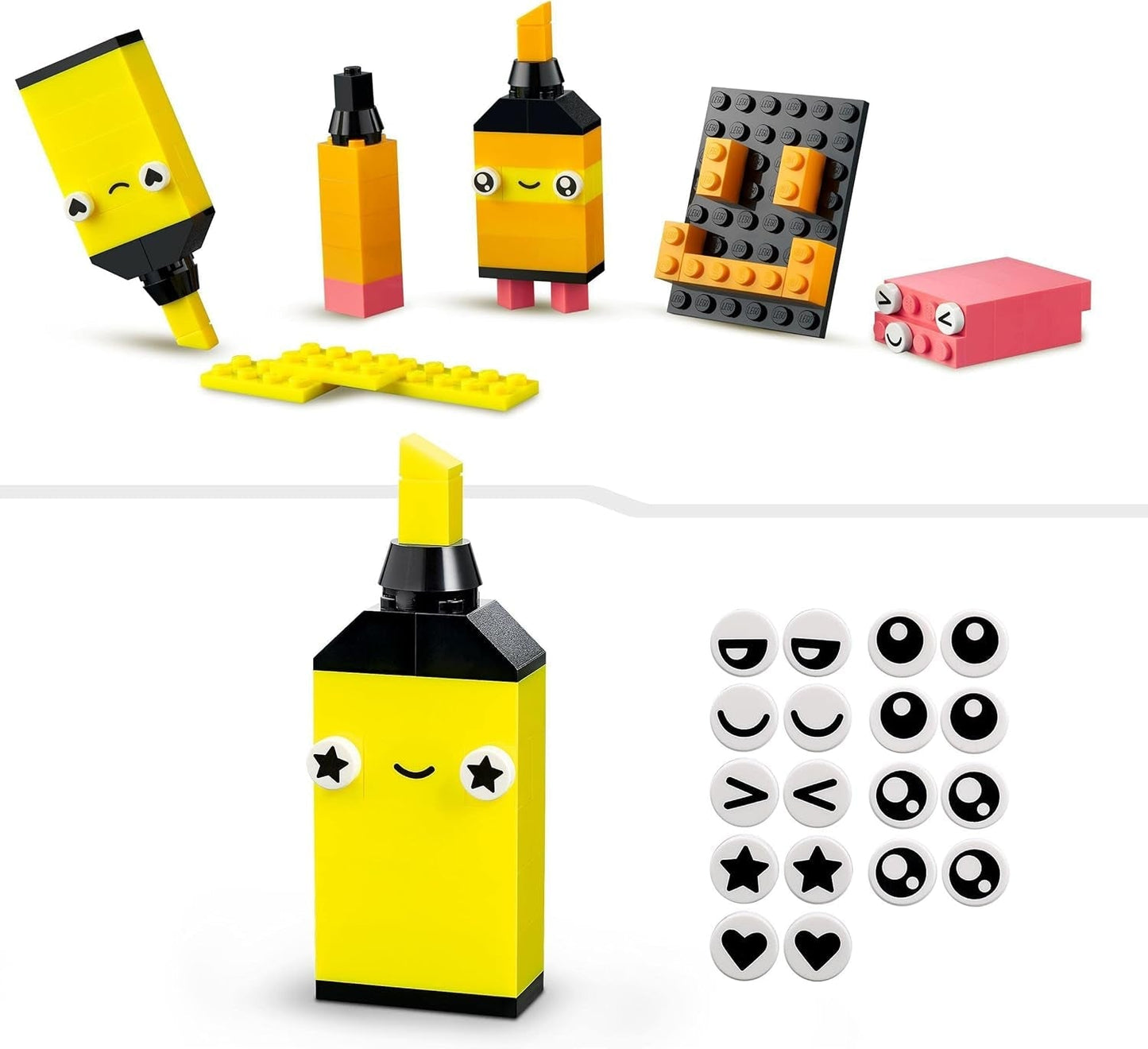 LEGO 11027 Classic Neon Kreativní stavebnice, Stavebnice, Stavebnice s modely: auto, ananas, mimozemšťan, kolečkové brusle, figurky a další, pro děti od 5 let Stavebnice Besuche den LEGO-Store