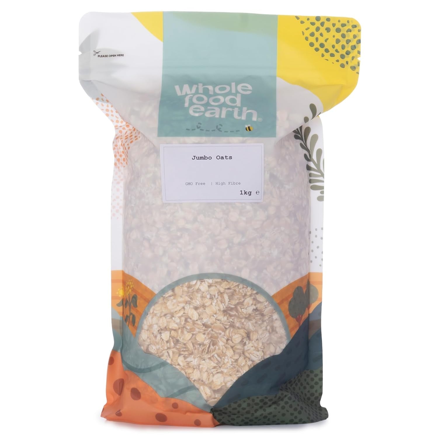 Wholefood Earth Jumbo Oatmeal - GMO free - vegan - bez mléčných výrobků - bez přidaného cukru 2 kg