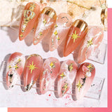 400 Stück Zlatá Stříbrná Stern Charms Nägel, 3D Metall Star Nagelkunst Dekorations, Star Nail Design Gemischt Größe Form Nägel Zubehör