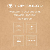 TOM TAILOR Wellsoft deka, 150X200 cm, 100% Polyester/ Wellsoft, vyšívané logo, WELLSOFT BLANKET Orange (Warm Coral) Deky a přikrývky Naty Shop
