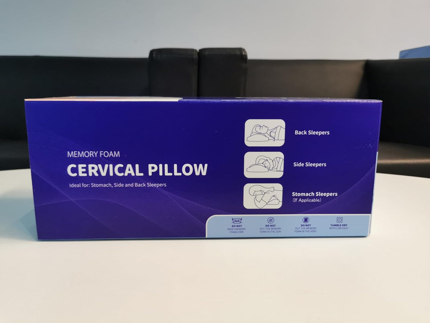 Polštář proti bolesti krku, Ergonomický ortopedický polštář na krk, Polštář s paměťovou pěnou na straně zad, Polštář proti chrápání pro muže Ženy (62 * 34,5 * 12/8CM) Krční ortopedické polštáře Naty Shop
