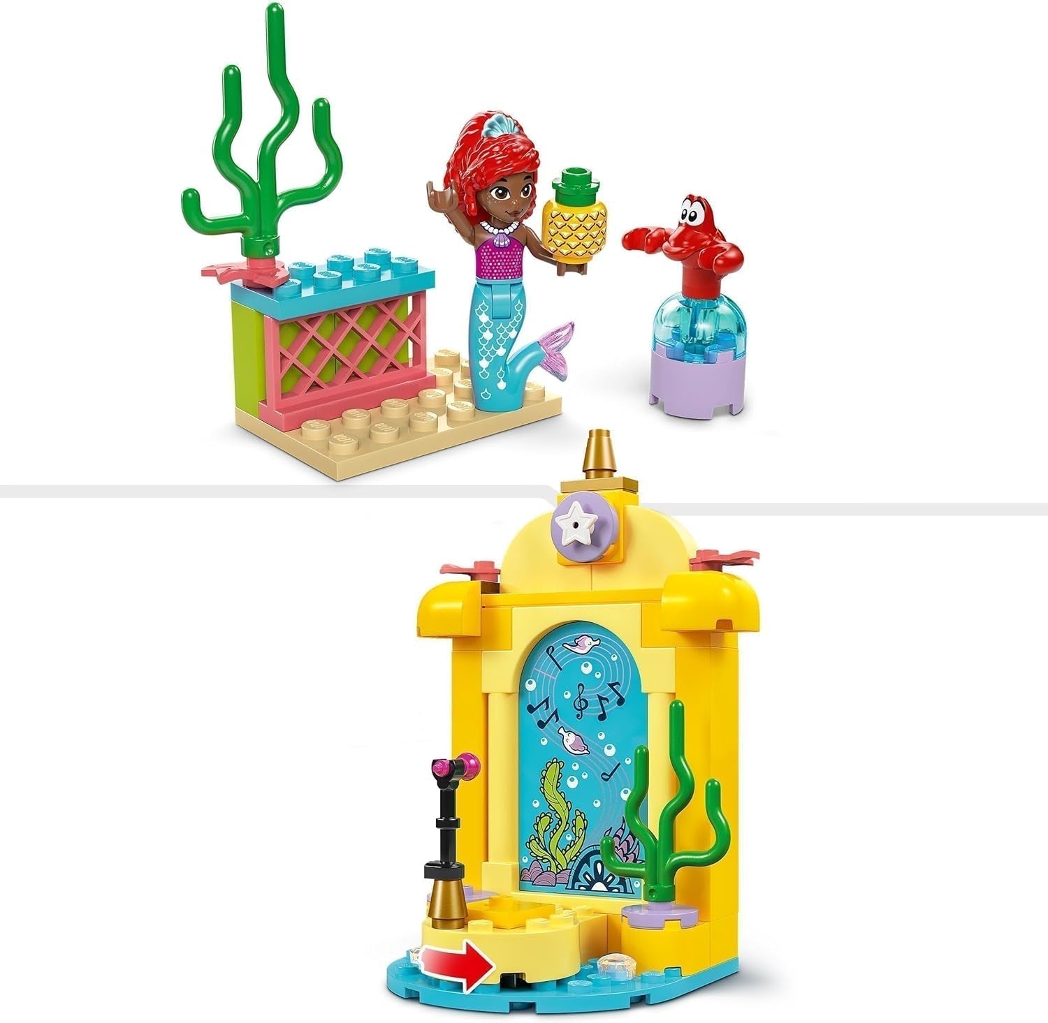 LEGO Ç€ Disney Princezna Arielle je hudební hračka na stavění jeviště pro děti se 2 figurkami, nápad na dárek pro dívky a chlapce od 4 let a fanoušky televizních seriálů, dětská hračka 43235 Stavebnice Beuche den LEGO-Store