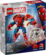 LEGO Marvel Spider-Man Mech vs. Anti-Venom - Superhrdinská hračka se 2 minifigurkami - Akční figurka s pohyblivými pažemi, nohama a prsty - Dárek pro chlapce a dívky Věk 6+ 76308 Stavebnice Besuche den LEGO-Store