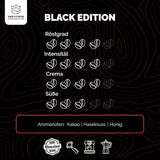KING'S COFFEE - BLACK EDITION - 1 kg Intense smetanová zrnková káva - Káva s nízkou kyselostí - Malá dávka pražená z Itálie - Silná zrna Arabica Espresso (směs) pro plně automatické a portafiltrační stroje