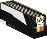 Mokré krmivo pro kočky Sheba Selection v porcovaných sáčcích s kuřecím a hovězím masem v omáčce 28x85g