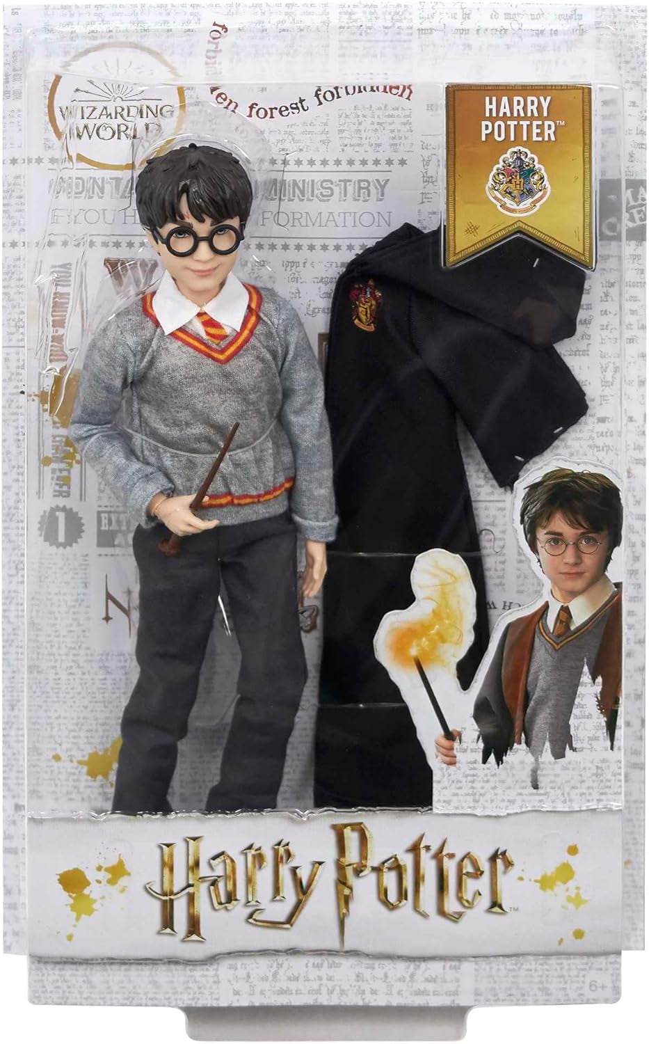 Mattel Harry Potter - Sběratelská panenka (cca 26 cm) s bradavickou uniformou, nebelvírským hábitem a hůlkou, hračka od 6 let FYM50 Akční figurky Naty Shop
