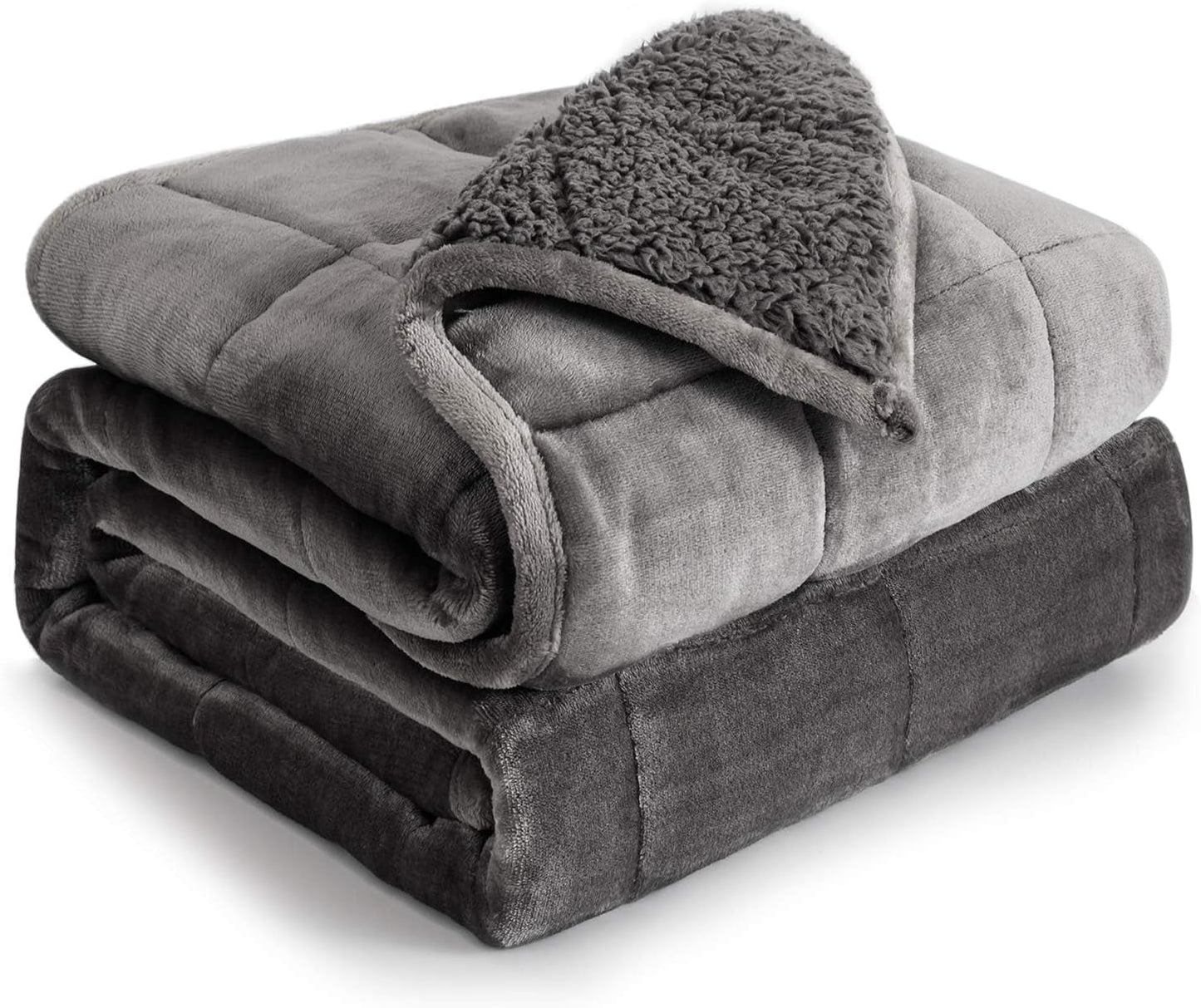 Bavlněná modrá vážená deka 6,8 kg Queen Size Flanelová chlupatá šerpa vážená deka pro dospělé Pohodlné vážené deky pro uklidnění a relaxaci Těžké přikrývky 152,4 X 203,2 Naty Shop Šedá 60 X 80 15 Lb Přikrývky a přikrývky