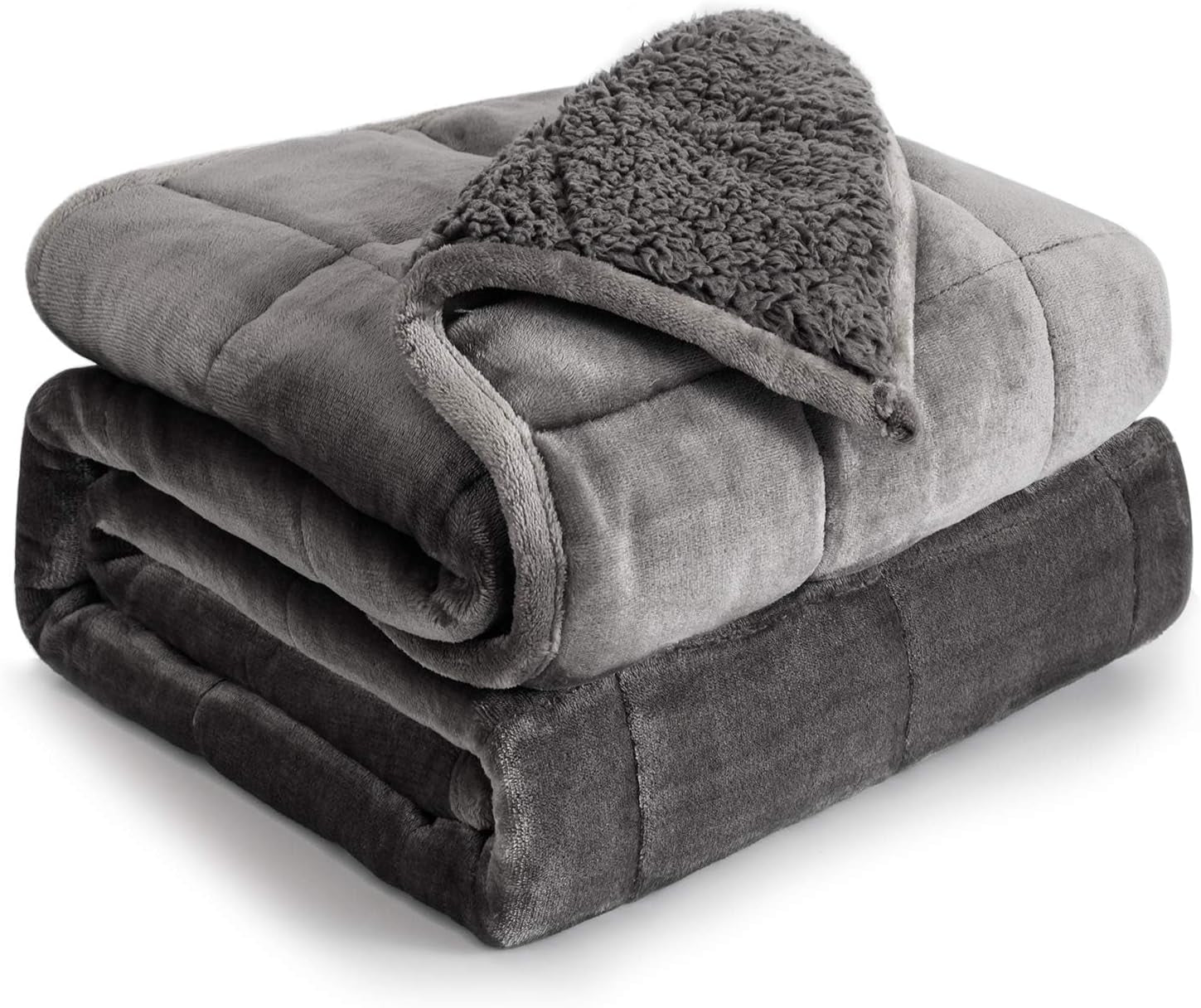Bavlněná modrá vážená deka 6,8 kg Queen Size Flanelová chlupatá šerpa vážená deka pro dospělé Pohodlné vážené deky pro uklidnění a relaxaci Těžké přikrývky 152,4 X 203,2 Naty Shop Šedá 60 X 80 15 Lb Přikrývky a přikrývky