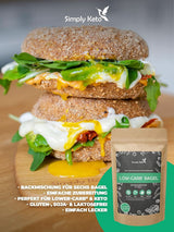 Simply Keto Lower Carb* Směs na pečení bagel pro nižší sacharidy* a ketogenní dietu – bez laktózy a lepku – 335 gramů Naty Shop Kitchen