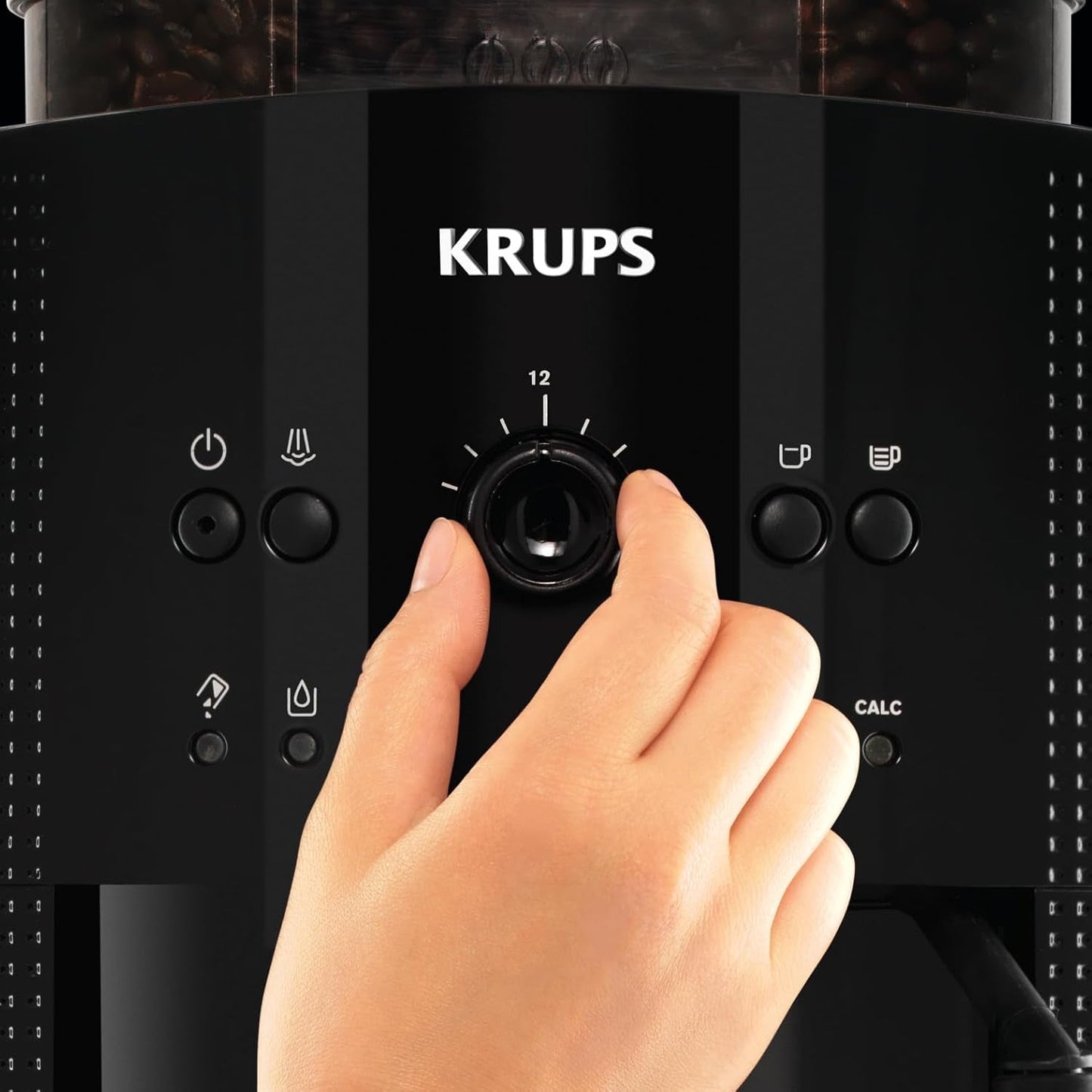 Espresso kávovar Krups Roma EA81M8 1,7 l, 3 nastavení teploty, 3 textury mleté ​​kávy, černá