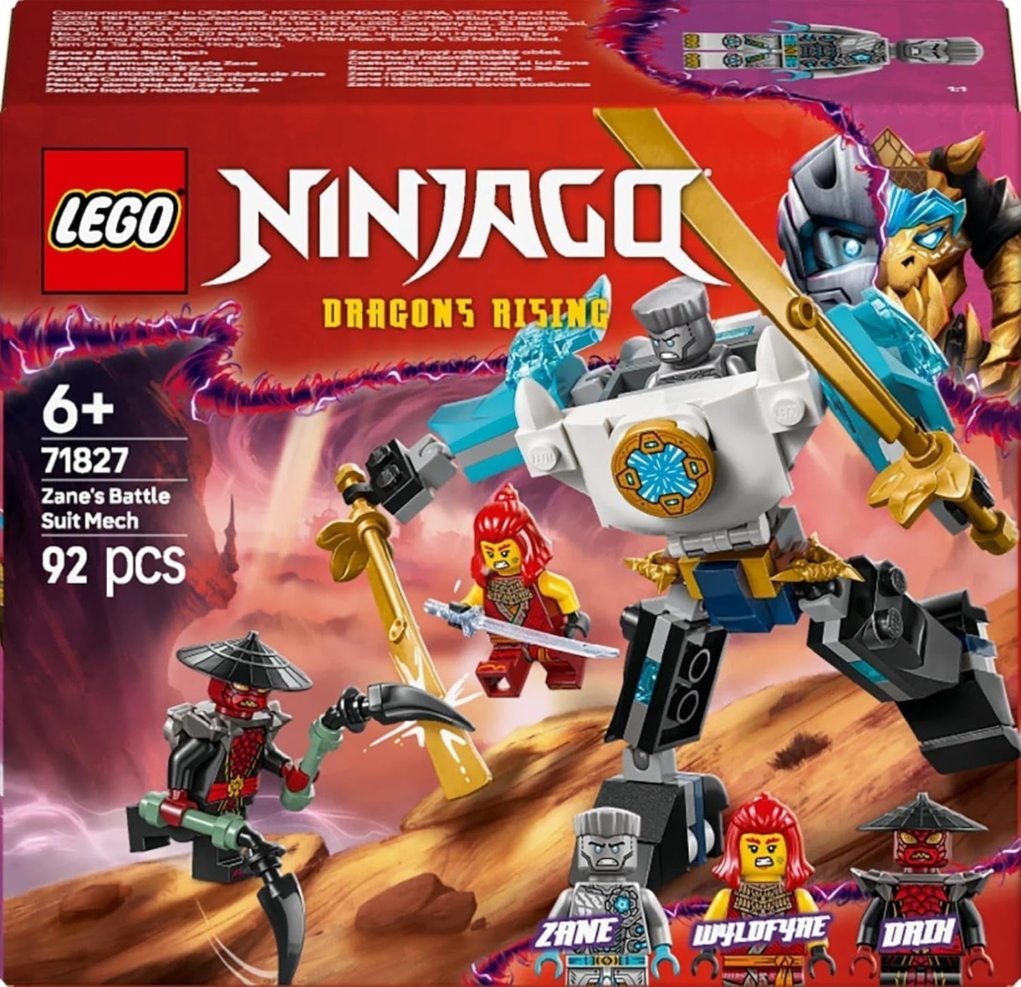LEGO NINJAGO Zaneův akční mechanik - Hračka Ninja se 3 minifigurkami pro hraní rolí - Malá sada na stavění a hraní pro děti - Nápad na dárek pro chlapce a dívky od 6 let 71827 Stavebnice Besuche den LEGO-Store