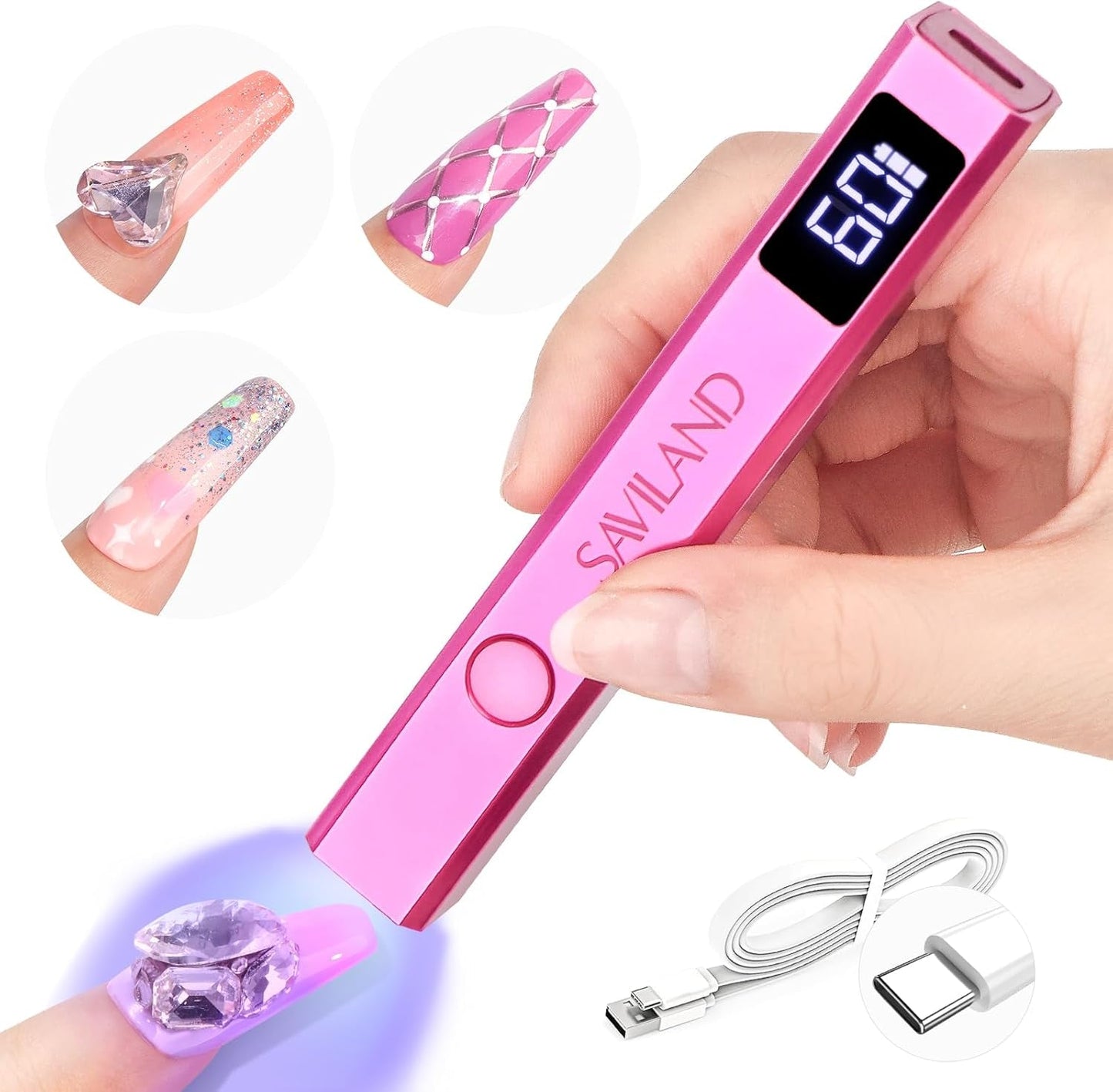Saviland U V Lampe Für Gelnägel: Mini U V Lampe Für NägelSchützen Sie Die Haut Wiederaufladbar Klein LED Nagellack Trocknergerät Für Nagellack Aufbaugel Tipy na nehty Nagelkleber Geschenke Für Frauen