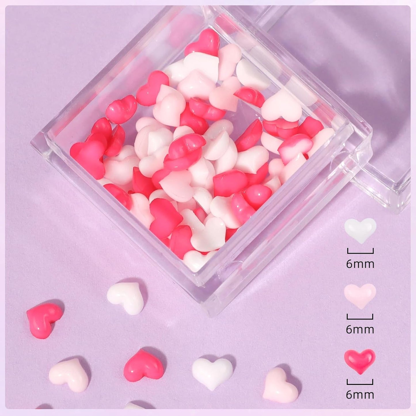 Makartt kamínkový adhezivní gel - 15ml sada UV lepidel na nehty s růžovými přívěsky na nehty Heart Circle šperky na nehty a příslušenství pro domácí manikúru dárek k Valentýnu