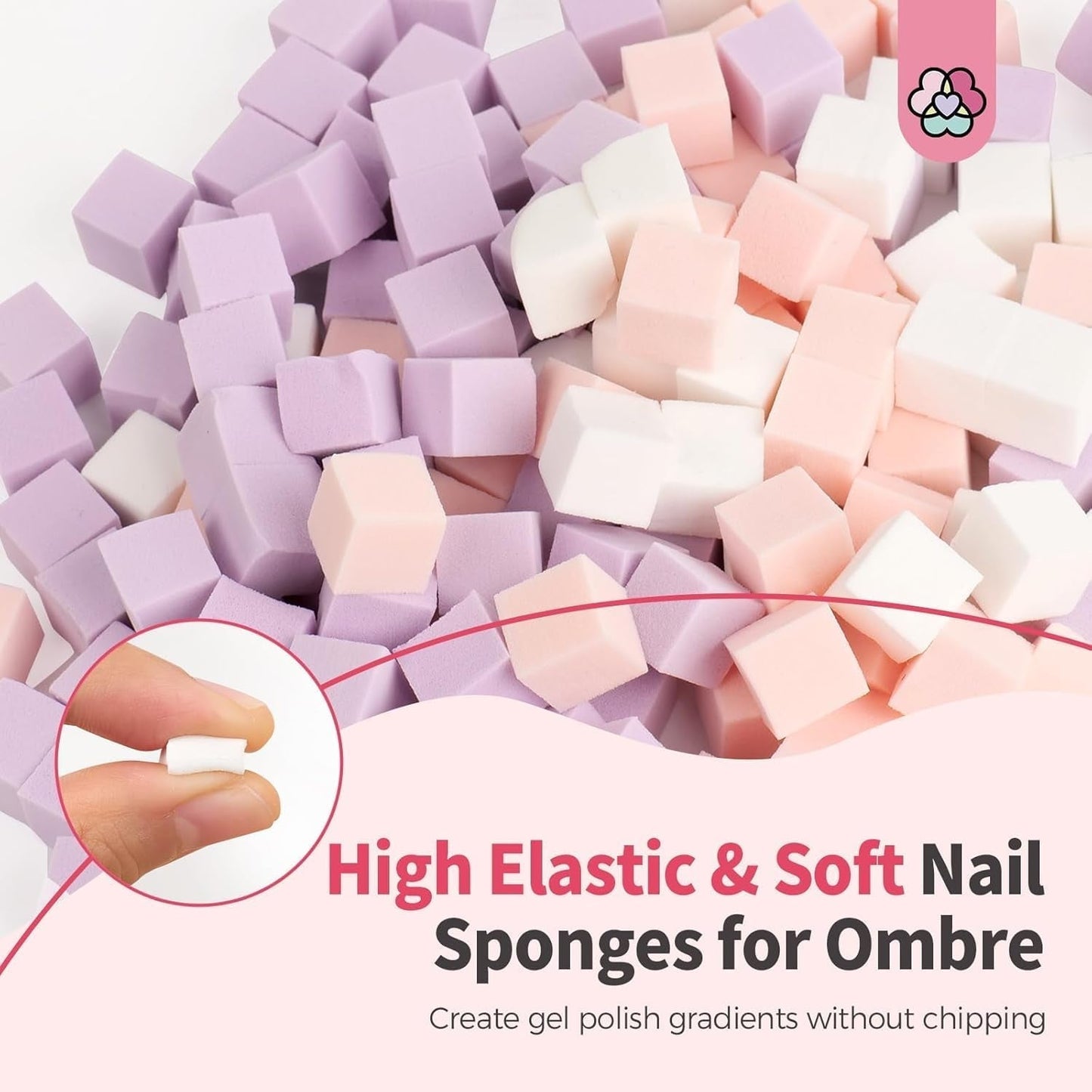 125 Nail Art Schwämme Und 4 Krallen Houba na nehty Metallgreifer Für Ombre Und Gradient Nageldesign, Nagelkunst-Schwamm Pinsel, Maniküre Zubehör Für Nägel, Nail Art Schwämme Für Babyboomer Effekte DIY