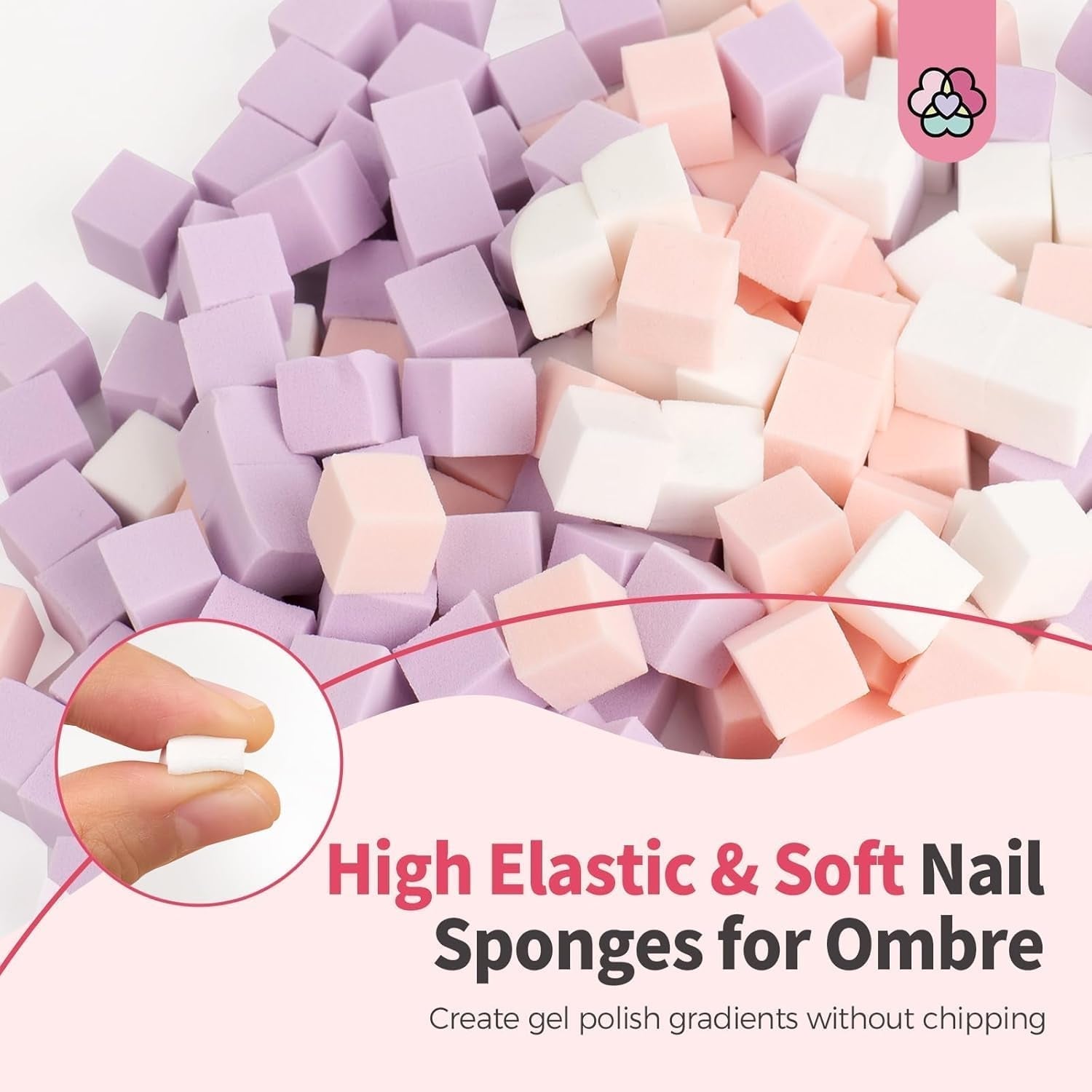 125 Nail Art Schwämme Und 4 Krallen Houba na nehty Metallgreifer Für Ombre Und Gradient Nageldesign, Nagelkunst-Schwamm Pinsel, Maniküre Zubehör Für Nägel, Nail Art Schwämme Für Babyboomer Effekte DIY