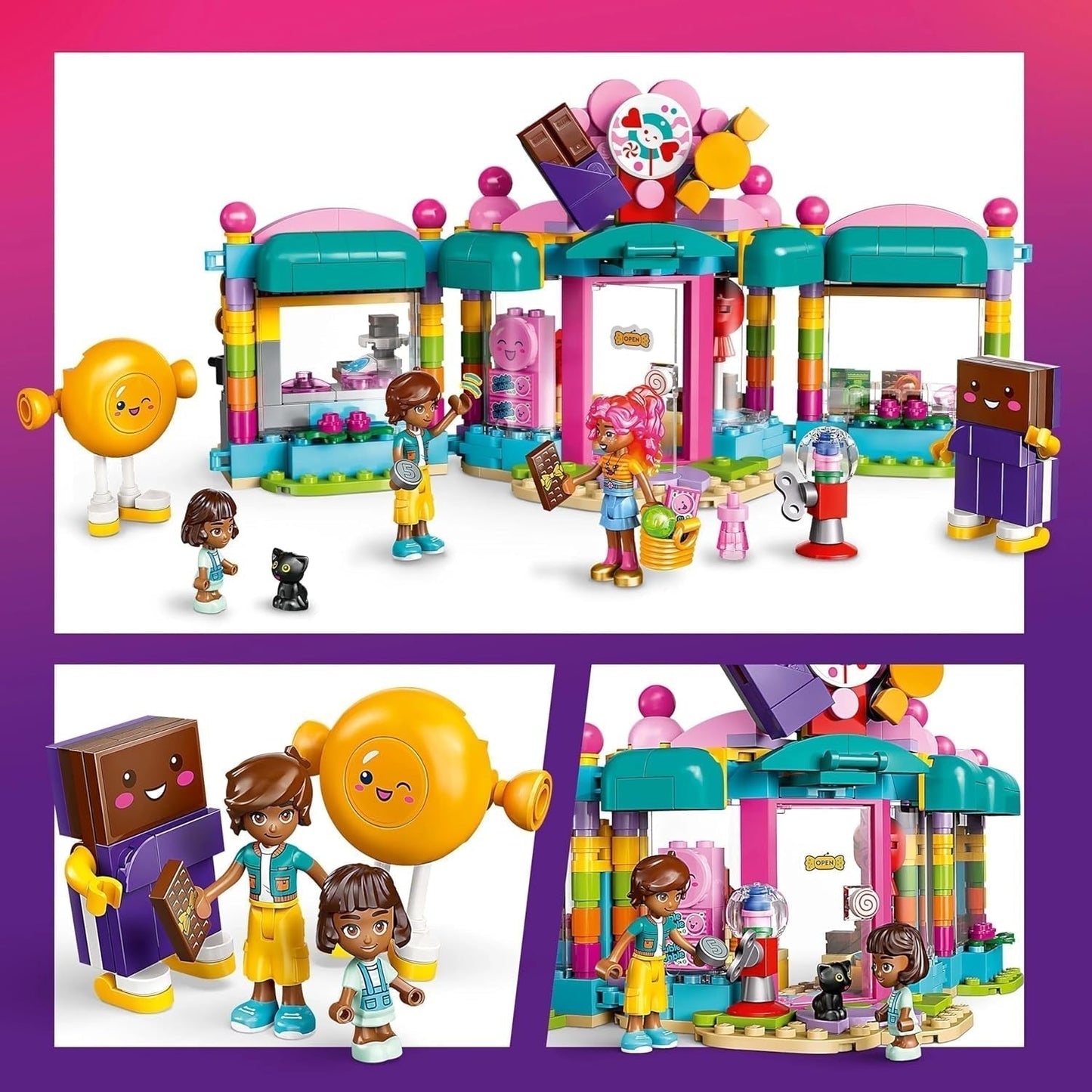 Hrací sada LEGO Friends Heartlake City Shop pro dívky ve věku 6+ RPG se 2 mini-panenkami, mikropanenkou a hračkou pro kočky 42649 Stavebnice Besuche den LEGO-Store