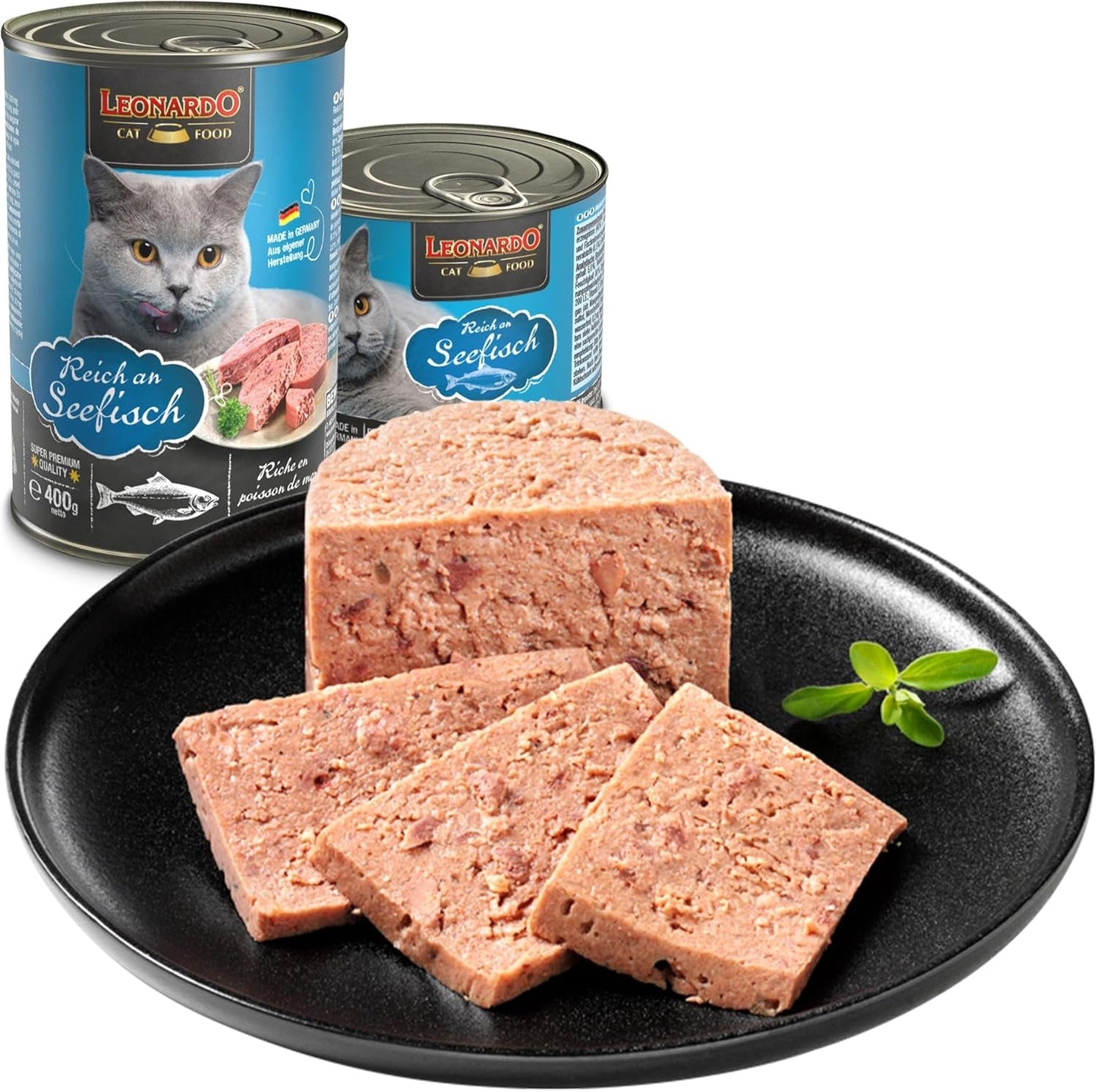 LEONARDO Mokré krmivo [6x400g Mořské plody] | Mokré krmivo pro kočky bez obilovin | Kompletní mokré konzervy