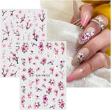 JMEOWIO Nálepka na nehty Blume 10 Blatt Nálepka na nehty Selbtklebend Nagelaufkleber Frühling Letní květinová dekorace Nageldesign Zubehör