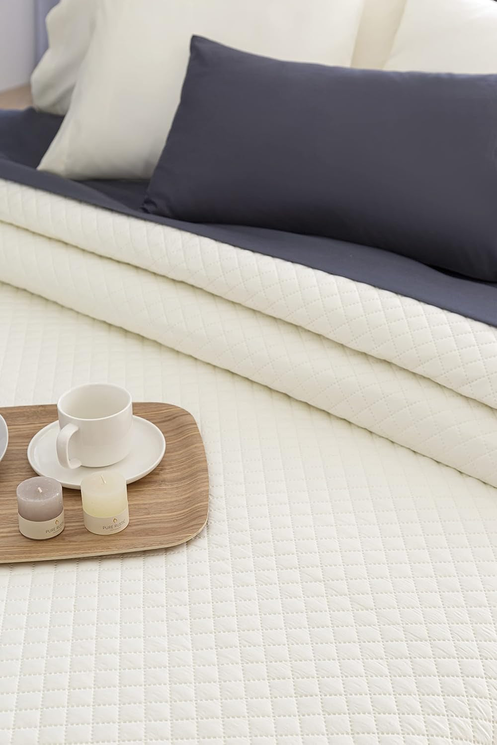 Todocama Fine Boutique přehoz na postel diamantový vzor jaro léto podzim zima 100% extra měkký multifunkční přehoz z mikrovlákna 105-200 x 260 cm béžové postele a přikrývky Besuche den Todocama-Store