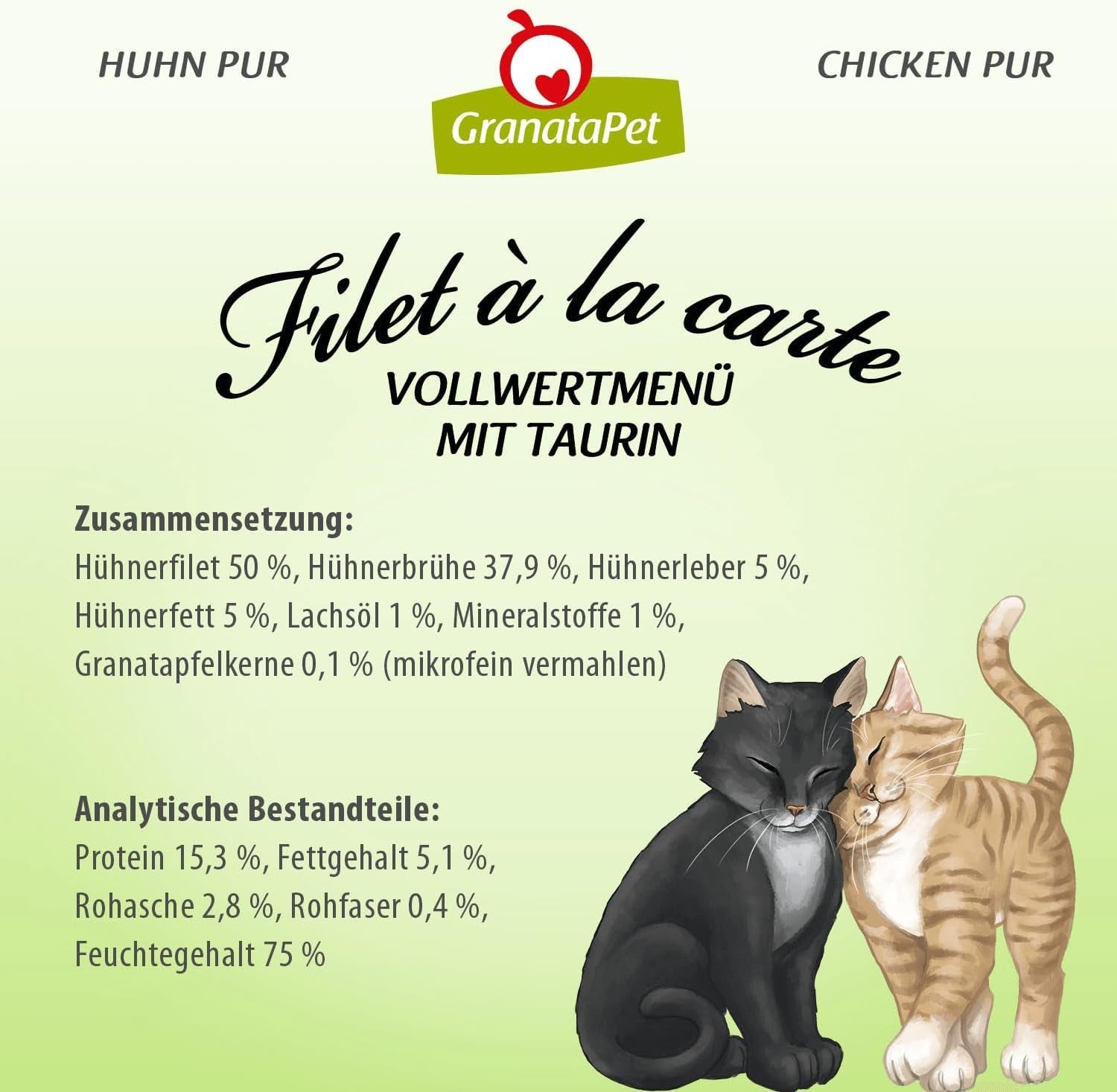 GranataPet Filet à la carte Chicken PURE, mokré krmivo pro kočky, kousky filé bez obilovin, krmivo pro kočky bez přidaného cukru, vysoký obsah masa, 6 x 85 g