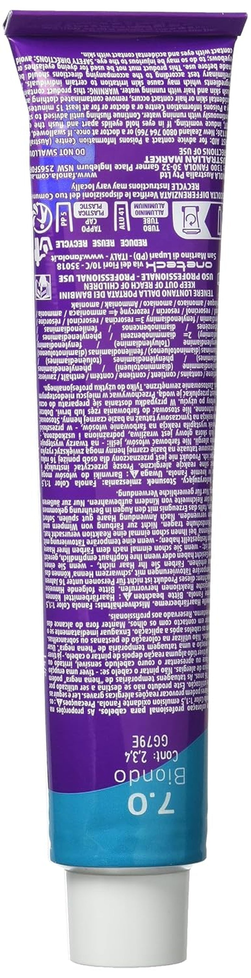 Fanola crema colore Barvicí krém 7.0 Blond, 100 ml Barva na vlasy Naty Shop