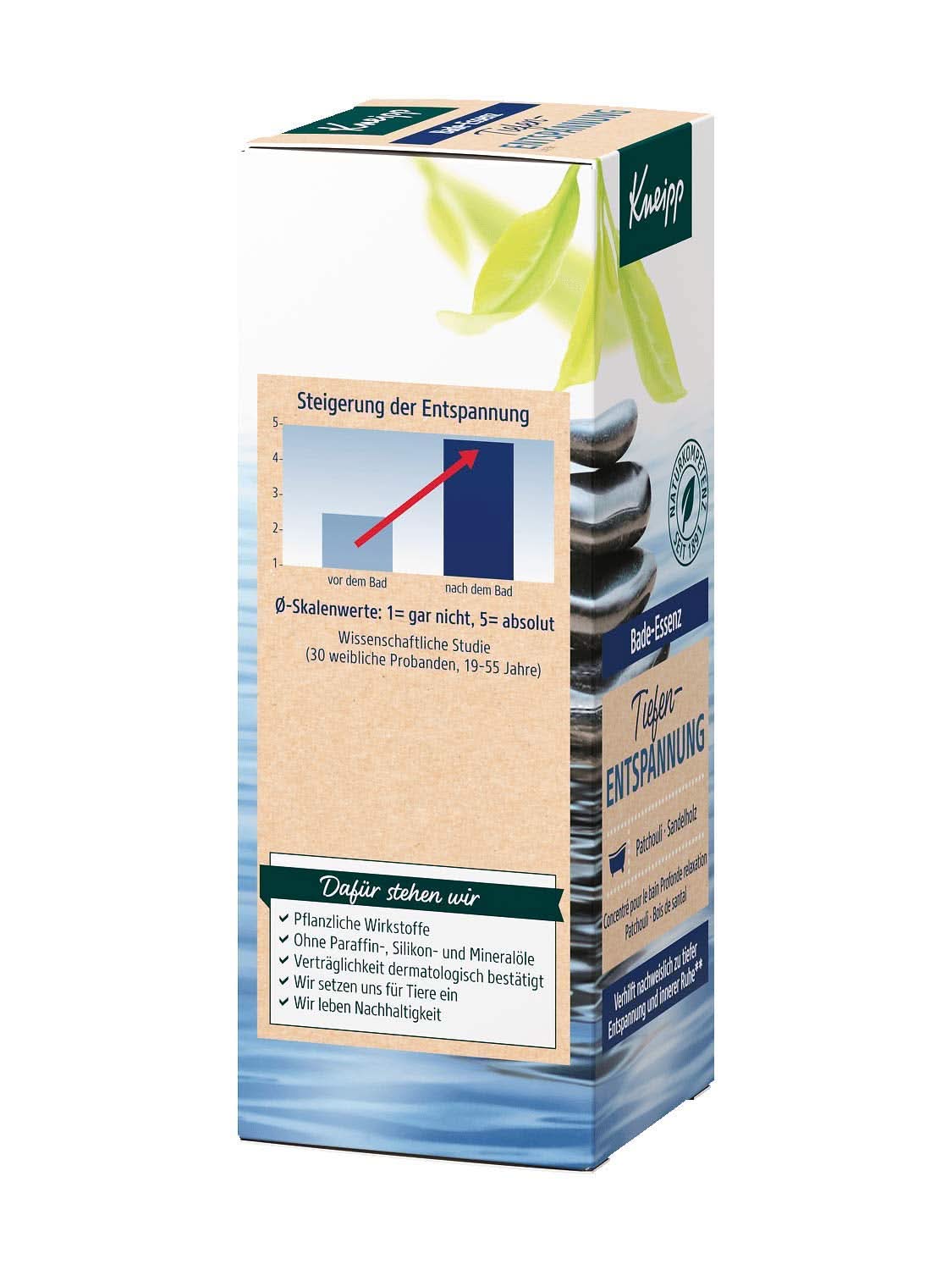 Kneipp, koupelový olej s přírodním esenciálním olejem pačuli a extraktem ze santalového dřeva pro hlubokou relaxaci a zklidnění, 100 ml Naty Shop