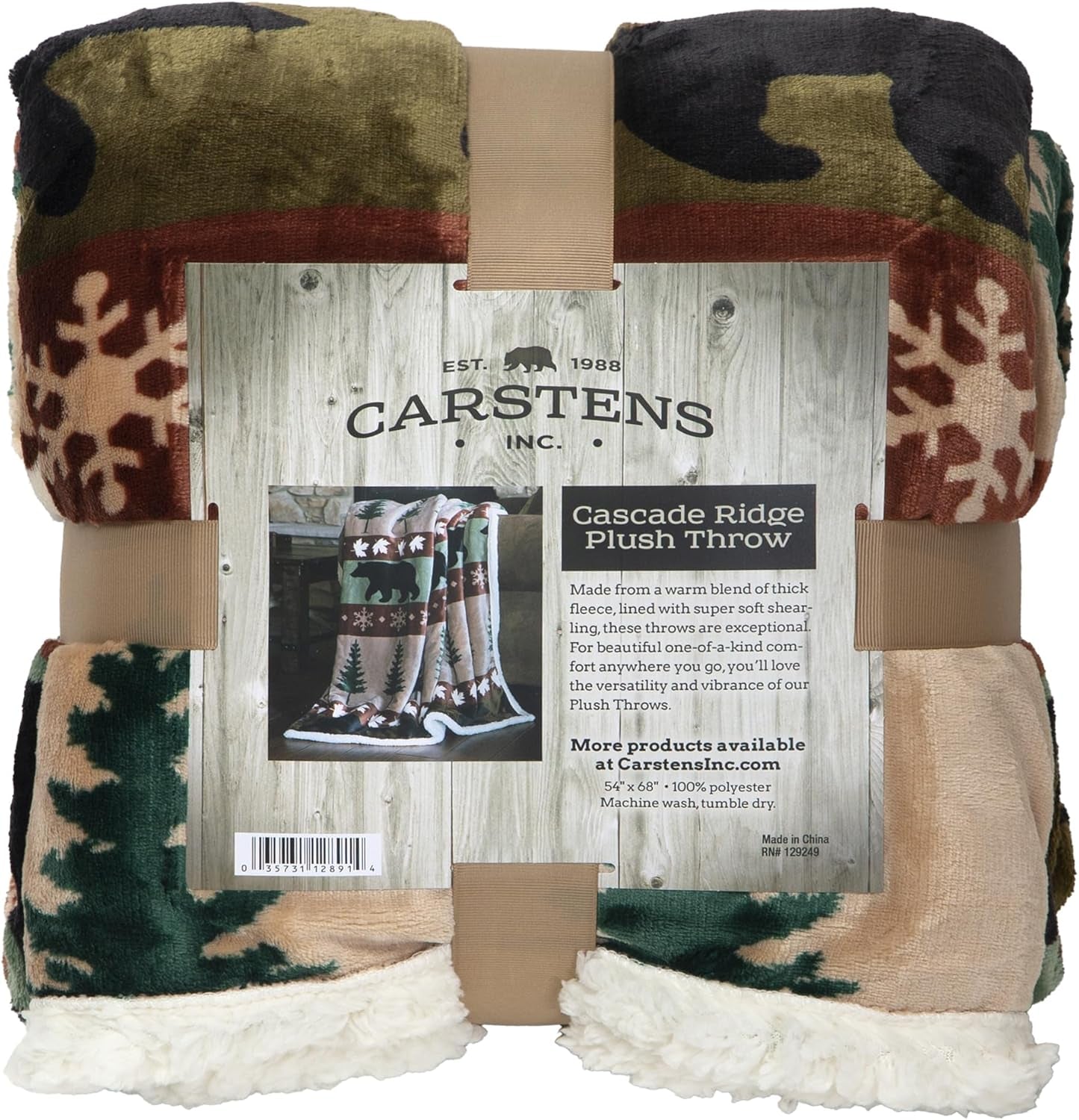 CARSTENS, INC. Wrangler Ultra Premium Throw Deka, Super měkká, Sherpa Fleece, Oversized, 137,2 x 172,7 cm, Southwest Horizon Beds and Deky Carstens, Inc. Cascade Ridge