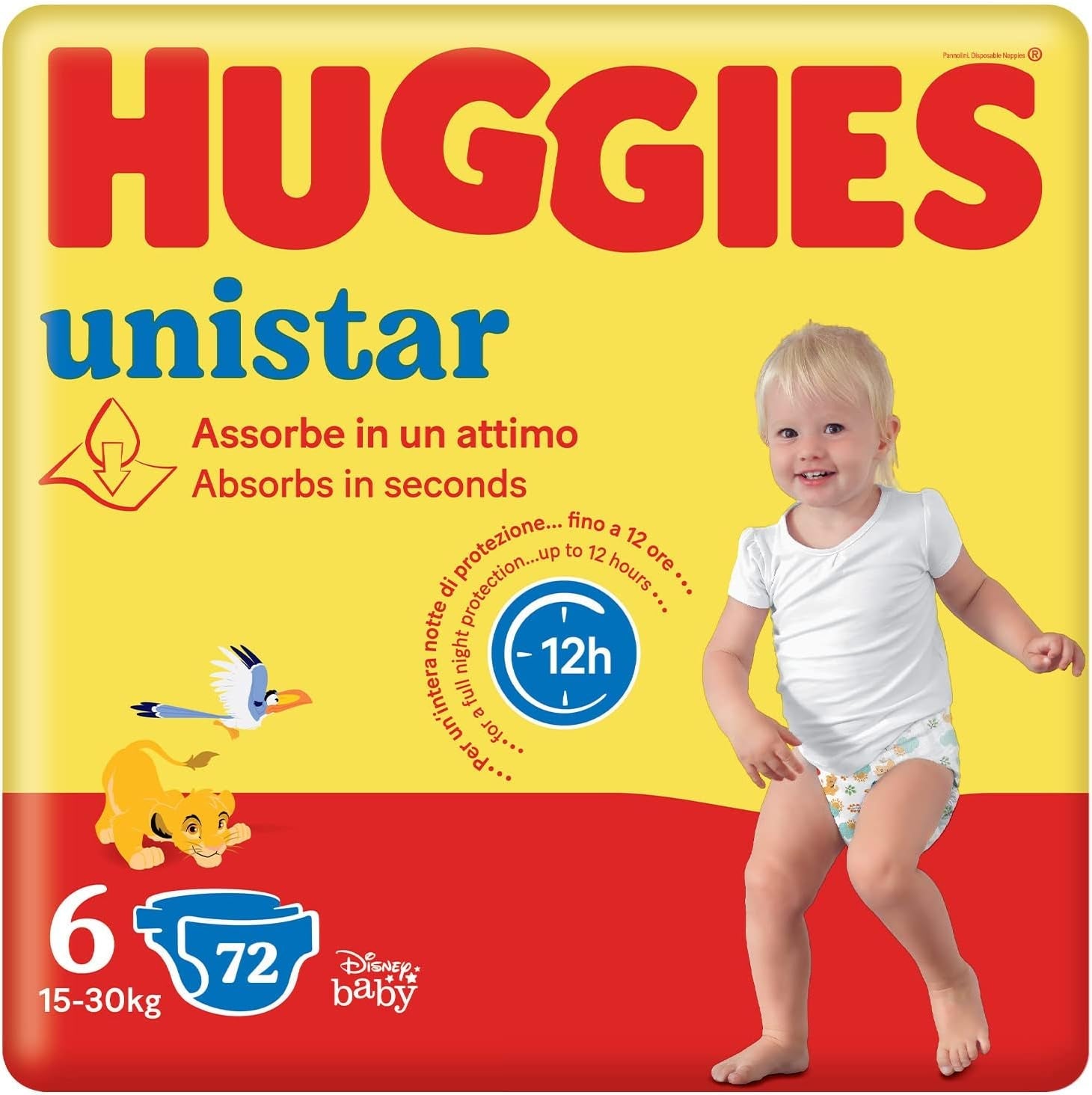 Pleny Huggies Unistar, velikost 4 (7-14 kg), balení 128 ks plen (základní)