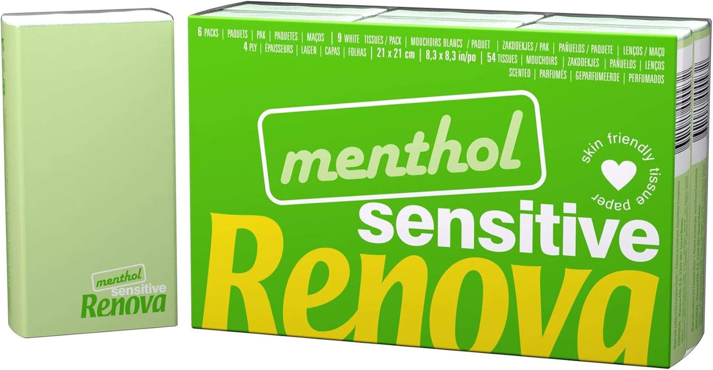 Renova SENSITIVE MENTOL Kapesní kapesní ubrousky 6 balení Regular White 1 kus (balení 6 ks)