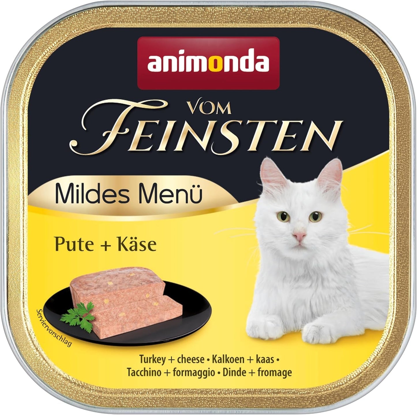 animonda vom Feinsten Mild Menu Mild Variety (32 x 100 g), vlhké krmivo pro kočky bez obilovin, bez cukru, lehce stravitelné krmivo s krůtím masem