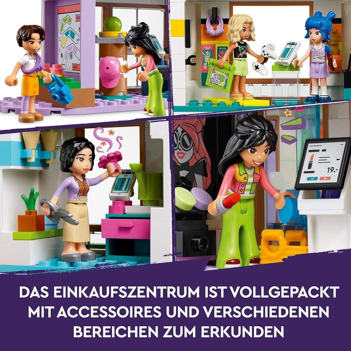 LEGO Store Friends Hračka domeček pro panenky Heartlake City pro dívky a chlapce Sada figurek podporuje sociálně-emocionální rozvoj dárek pro 8 let 42604 Stavebnice Besuche den LEGO-Store