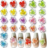 50ks 3D Blume Nagel Charms Nägel Zubehör Nageldesign Glitzersteine ​​​​Nailart Strasssteine ​​​​Květinová kouzla na nehty Světelná květinová kouzla na nehty Bunte Blumen Deko Nagel Steinchen Flowers Kamínky na nehty