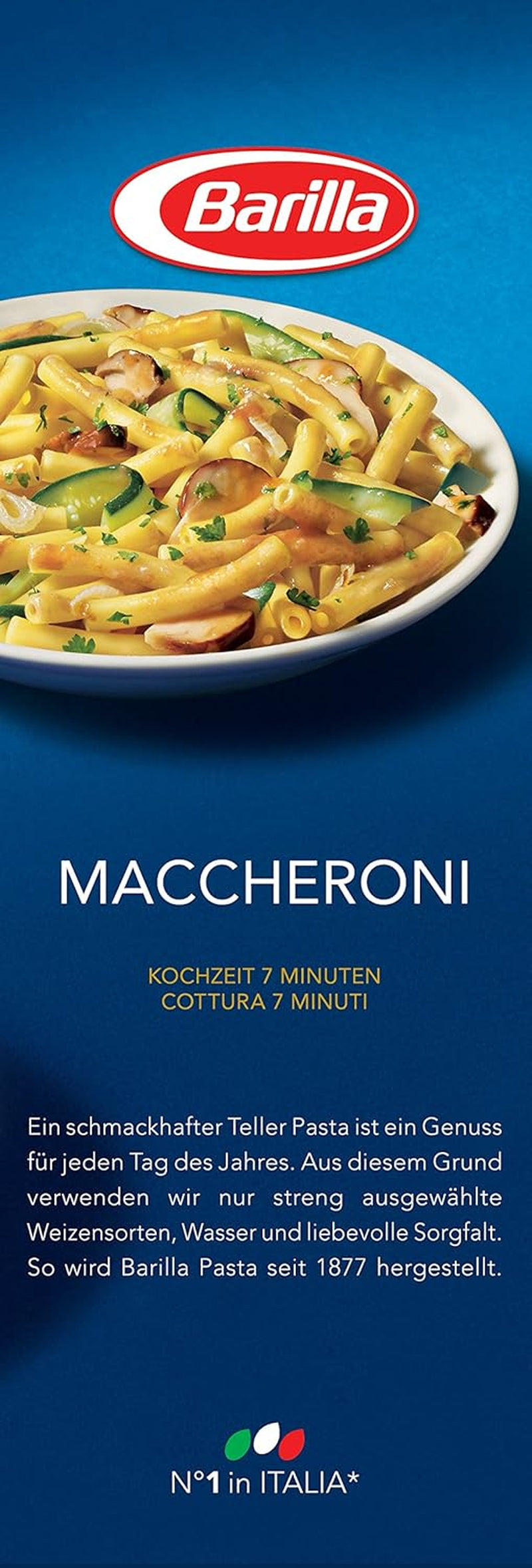 Těstoviny z tvrdé pšenice Barilla Maccheroni n. 44 – Balení po 1 (1x1kg)