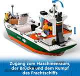 LEGO City přístav s nákladní lodí, stavebnice pro chlapce a dívky od 8 let, tip na dárek pro děti, kontejnerový jeřáb, loď na hraní a 8 minifigurek 60422 Stavebnice Besuche den LEGO-Store