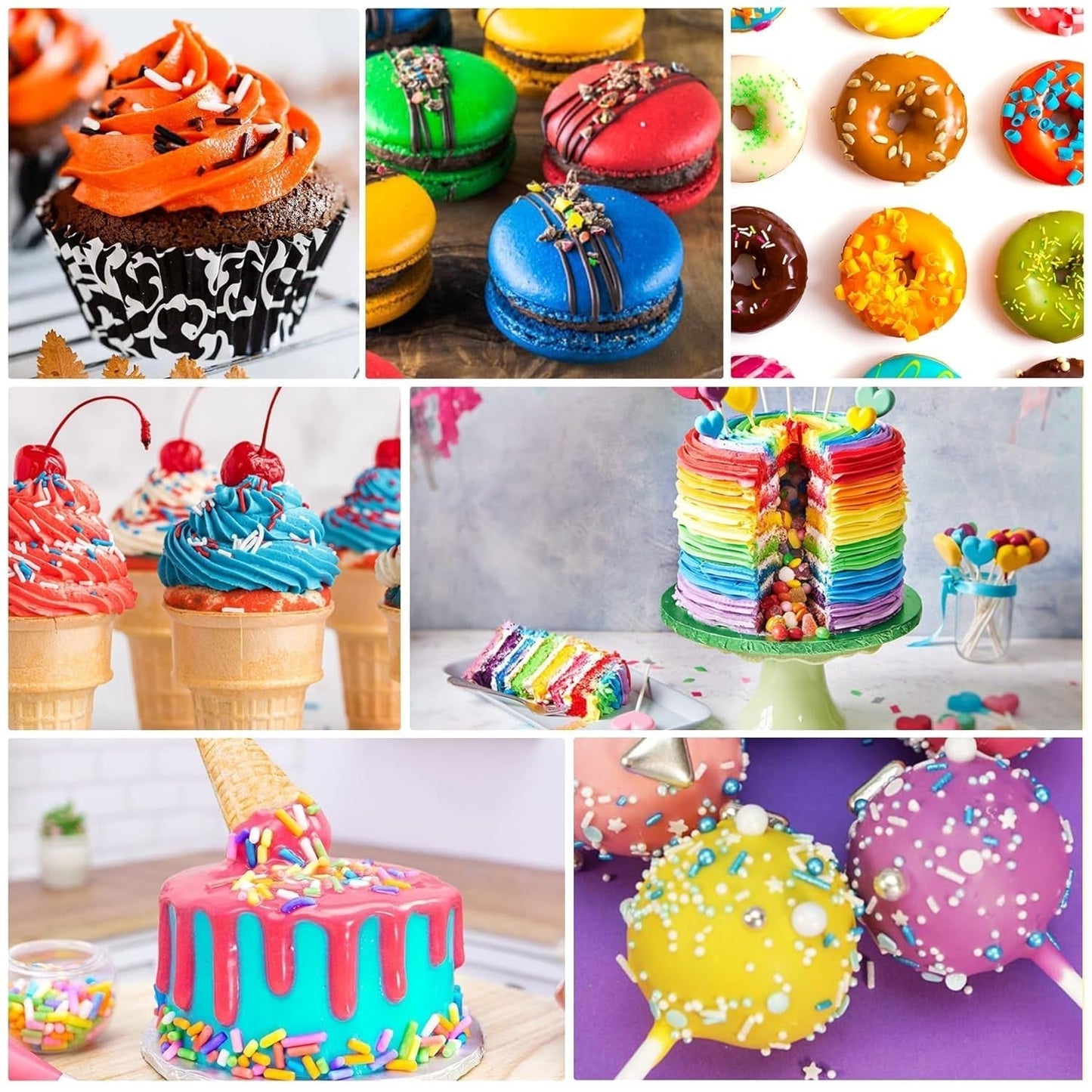 Fettlösliche Lebensmittelfarbe Für Schokolade - 26 Farben Ölbasis Lebensmittelfarben Für Fondant, Torten Dekoration, Backen - Flüssige Food Coloring Für Kakaoutter, Buttercream, Kuchen - 6 ml Je Naty Shop