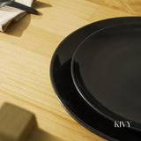 KIVY Geschirrset 6 Personen[Kratz & Spülmaschinenfest] 6x27cm + 6x22cm - Teller Set 12dílný moderní - Geschirr Set - Kombiservice - Geschirrset - Teller Set Schwarz - Teller Schwarz Matt