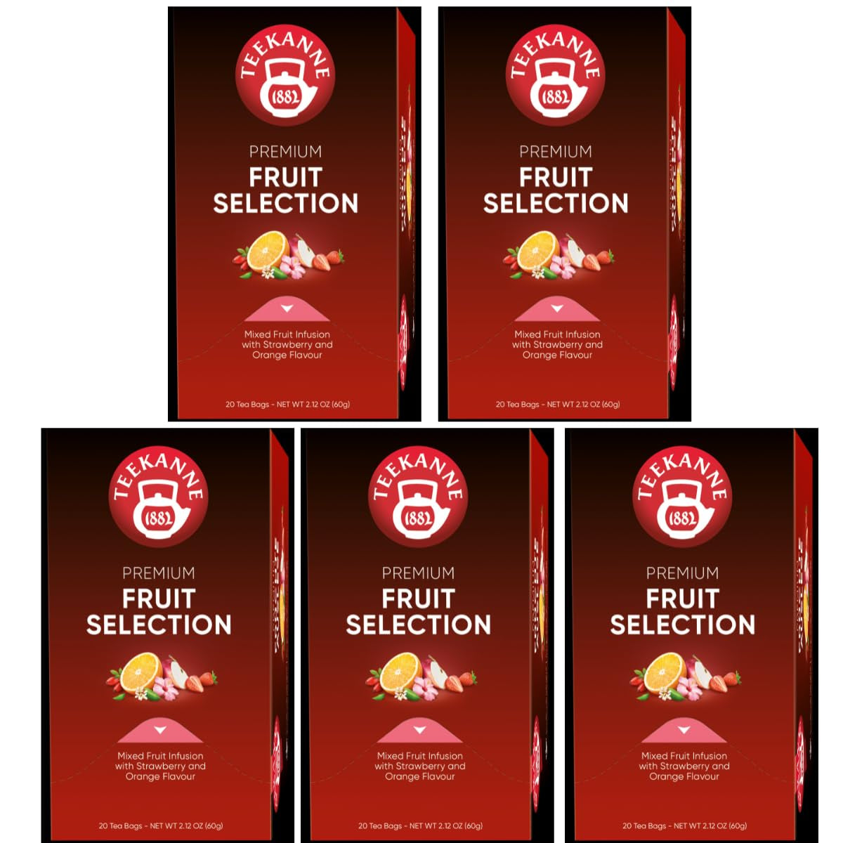 Teekanne Premium Fruit Selection, balení 5 ks (5 x 20 čajových sáčků), 5 x 60 g