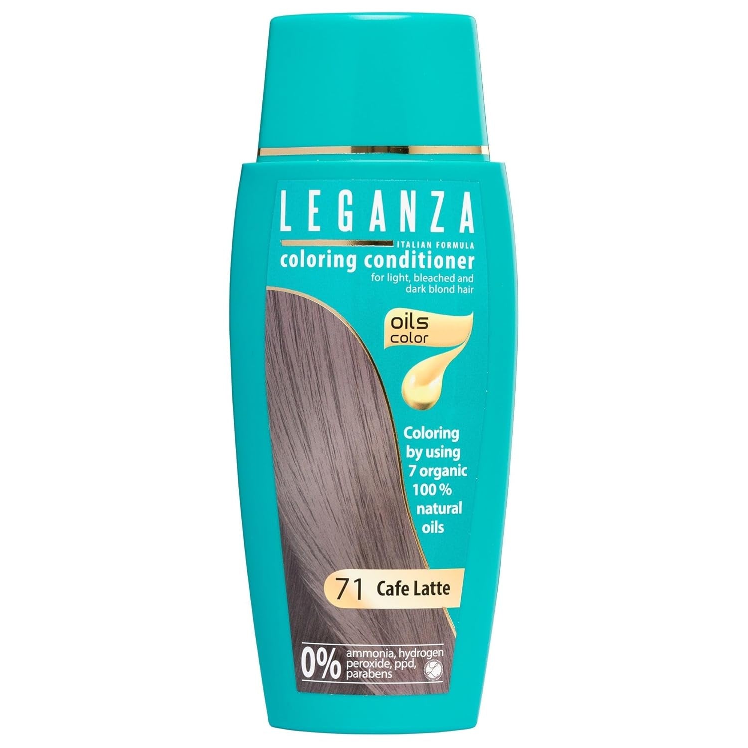 Leganza Natural Balm Hair Dye Color 71 Café Latte | Barva na vlasy bez amoniaku | Obohaceno o 7 přírodních olejů | 150 ml Barva na vlasy Naty Shop 71 Cafe Latte