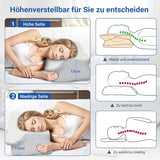 NVKHG polštář z paměťové pěny Ergonomický polštář na hlavu polštář na krk, polštář na hlavu z paměťové pěny pro boční, zádový a žaludeční spánek pro zlepšení kvality spánku, 60x41x13/11 cm krční ortopedické polštáře Naty Shop