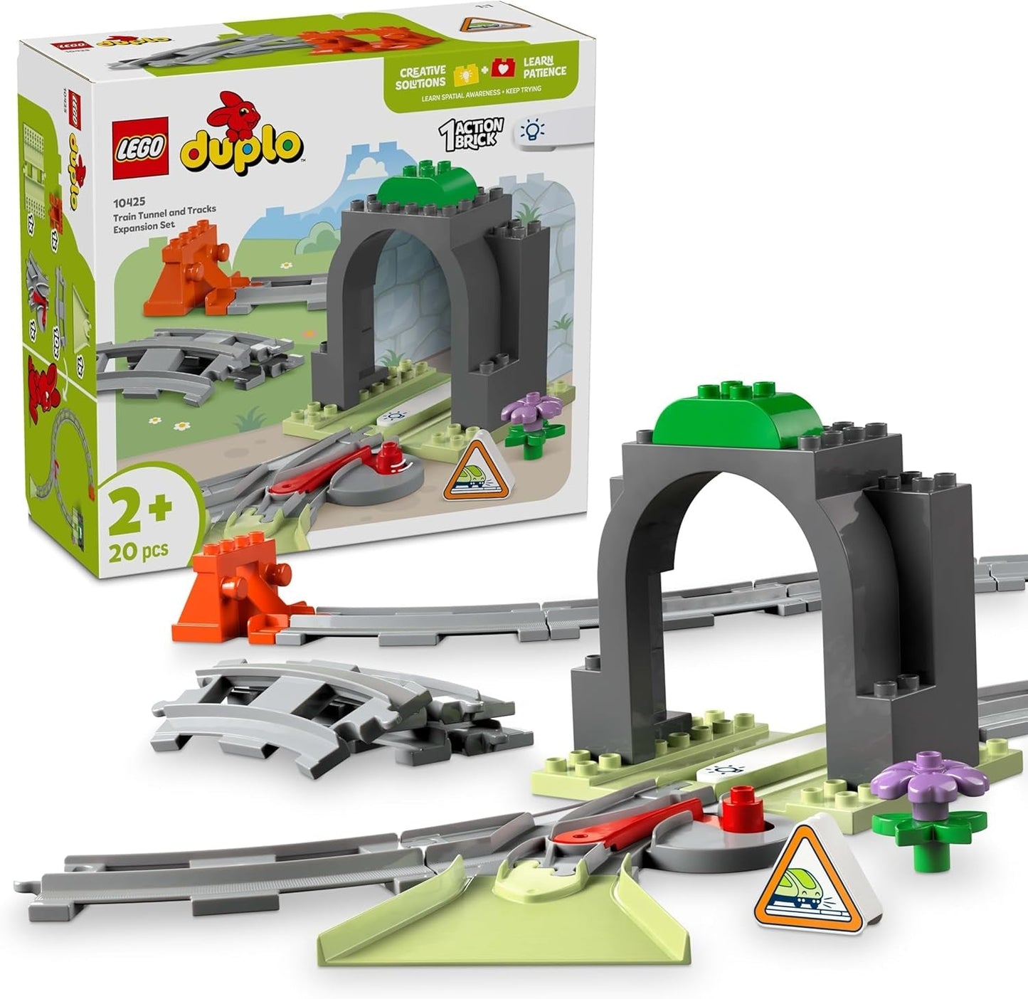 LEGO DUPLO Městský železniční tunel a koleje – rozšiřující sada, dárek pro batolata, podporuje zručnost, herní sada pro 2leté fanoušky vozidel, kreativní výuková hračka 10425 stavebnice Besuche den LEGO-Store Výchozí název
