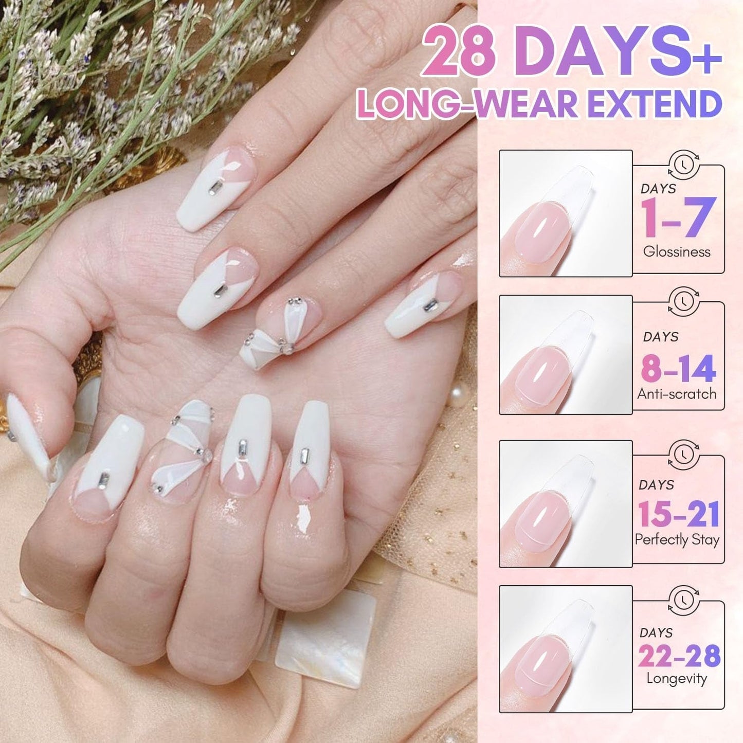 Makartt Poly Gel na prodlužování nehtů - 50 ML Extension Builder Akryl Poly Nägel Aufbaugel Extender Gel Für Gelnägel Für Nagelverlängerung, Nagelstärkung, Nail Art Dekoration (Transparent)