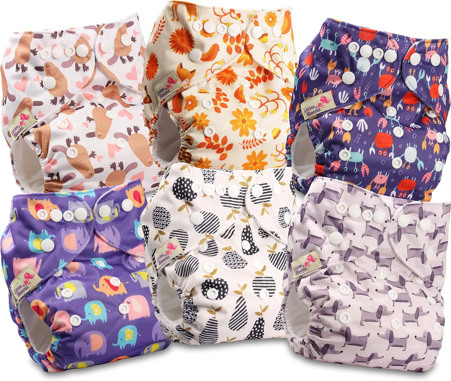 Littles a Bloomz FLP2-0406 Standard Clip opakovaně použitelná plena, 4 plenky