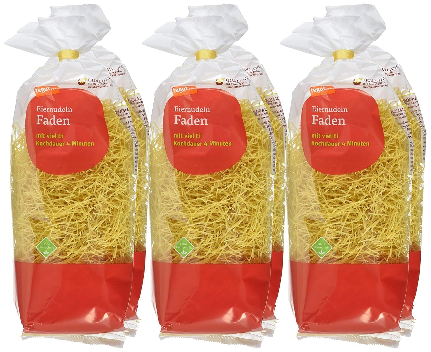 tegut... Balení vaječných nudlí po 6 ks (6 x 250 g)