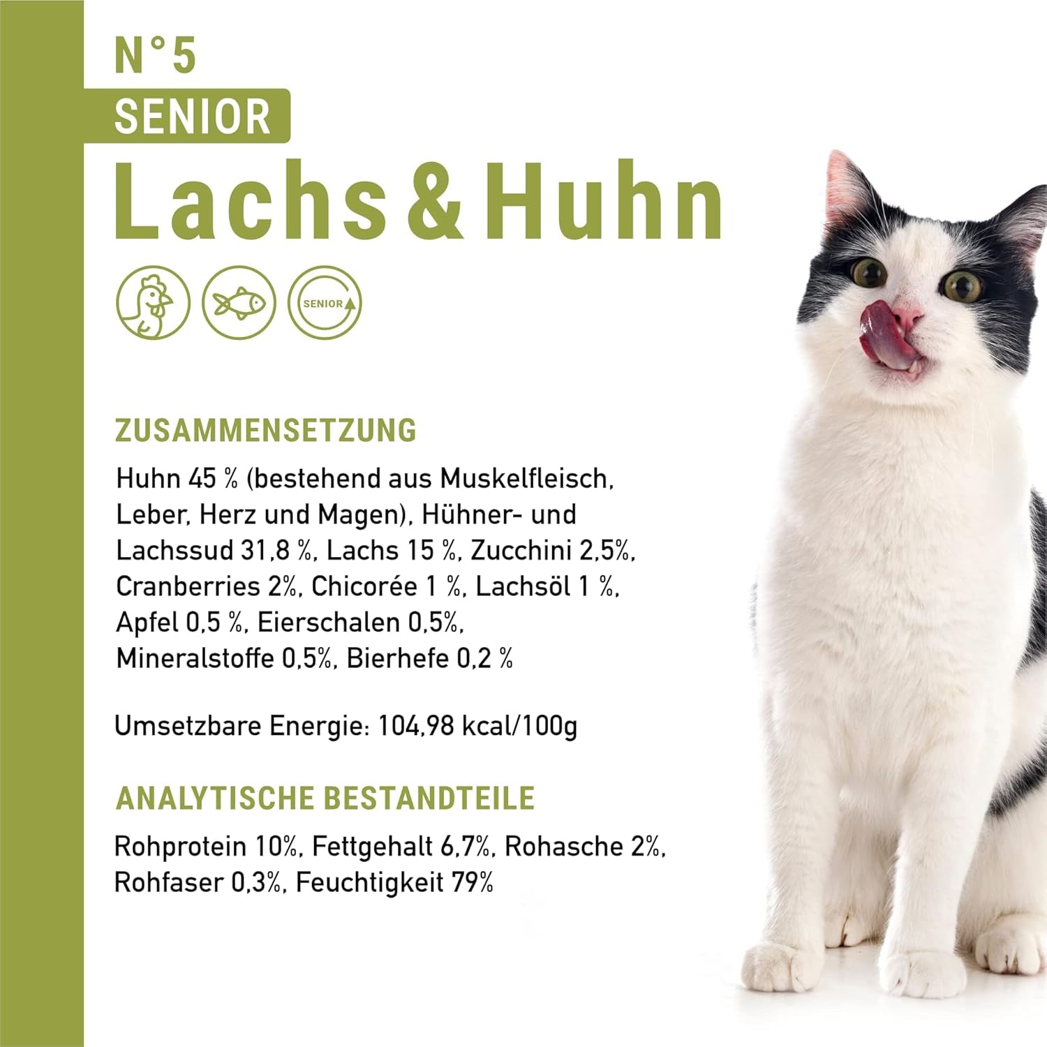 catz finefood Senior Collection Katzenfutter nass - Premium Nassfutter für Ihre Senior Katze - getreidefrei, bez Zucker, hoher Fleischanteil, Vitamine & Mineralien (6 x 200g dávka)