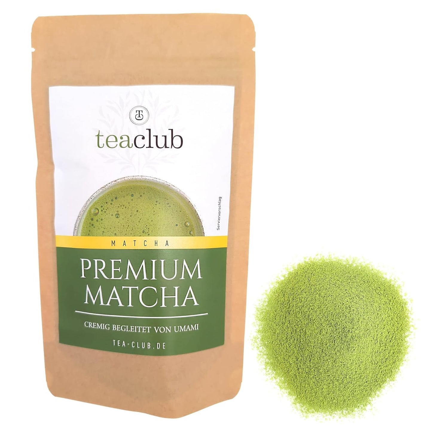 Premium Matcha Tea Japan 100 g - Laboratorně testováno - Ceremoniální Matcha prášek pro přípravu Umami Matcha, 100% přírodní prášek ze zeleného čaje, ideální pro Matcha Latte, Teaclub