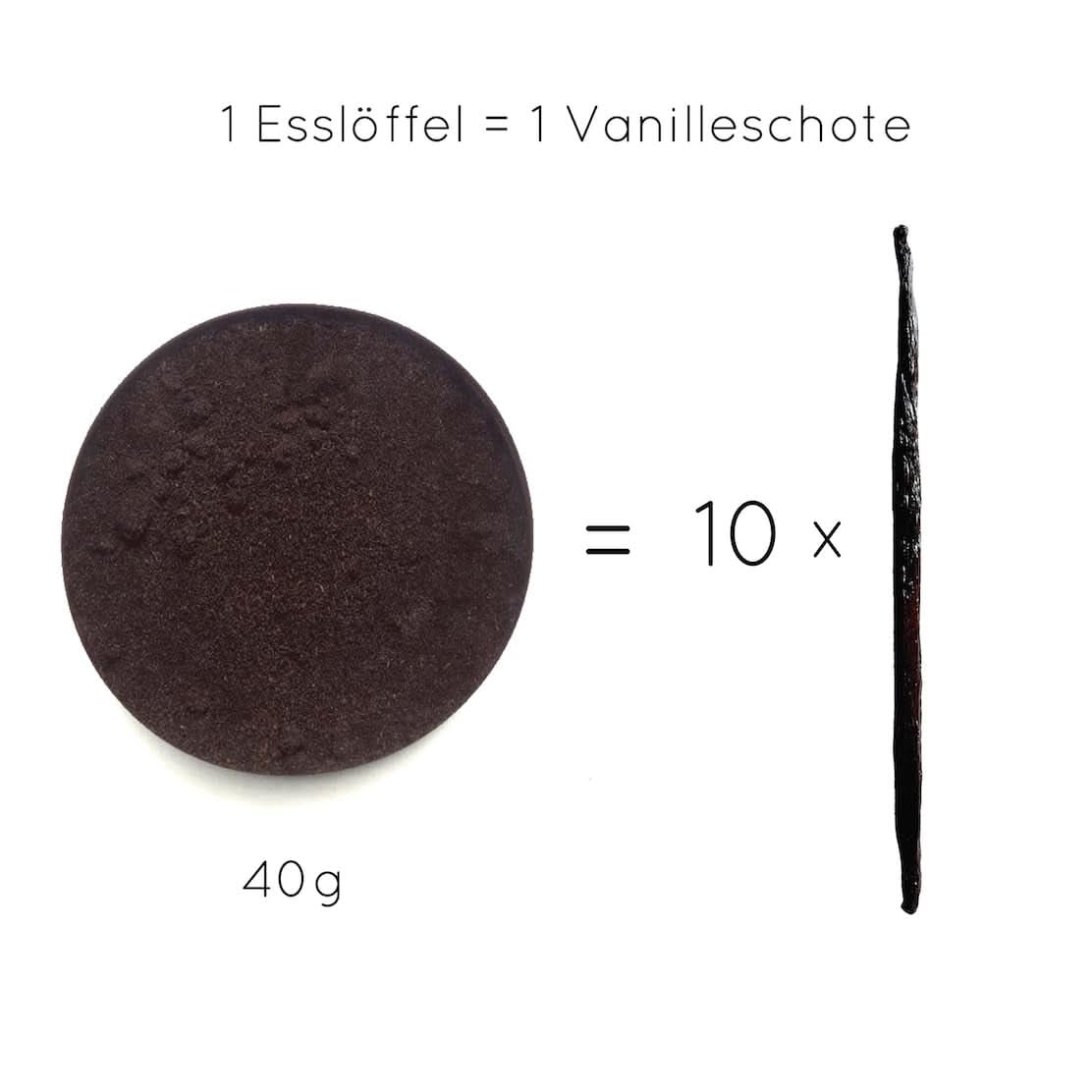 Prémiový vanilkový prášek z pravých vanilkových bobů, přírodní, bez cukru, bez přísad, Fairtrade, vegan (40G bez obalu) z Vanilla Campaign® Flavors Naty Shop