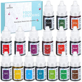 Potravinářské barvivo 8x10ml – vysoce koncentrované tekuté potravinářské barvivo na pečení, dorty, sušenky, polevu, makarony, fondant – zářivé potravinářské barvivo pro kutily, mýdla, sliz, řemesla
