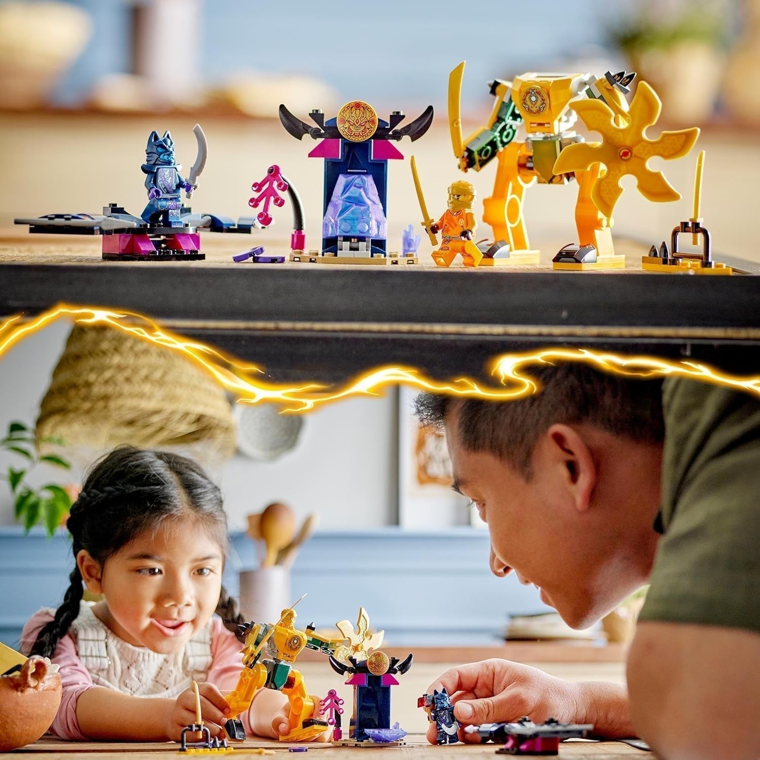 LEGO NINJAGO Arin's Battle Mech, hračka Ninja pro děti od 4 let S figurkami Vč. Arin s mini katanou, akčními figurkami a roboty, malý dárek pro chlapce a dívky 71804 Stavebnice Besuche den LEGO-Store